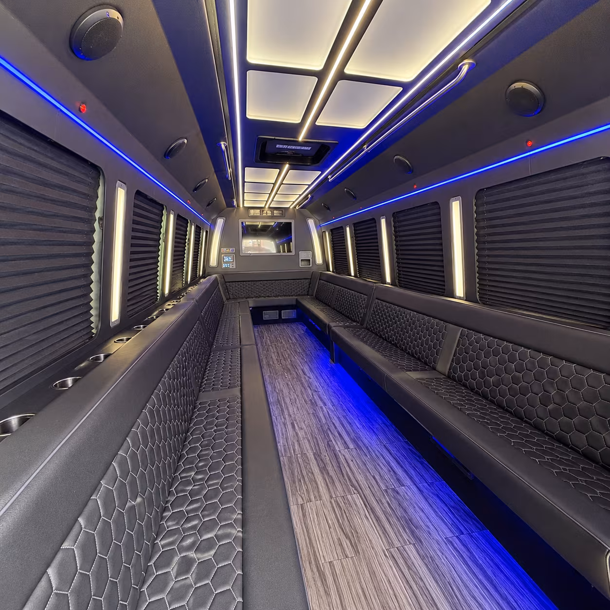 gallatin 30 passenger party bus interior