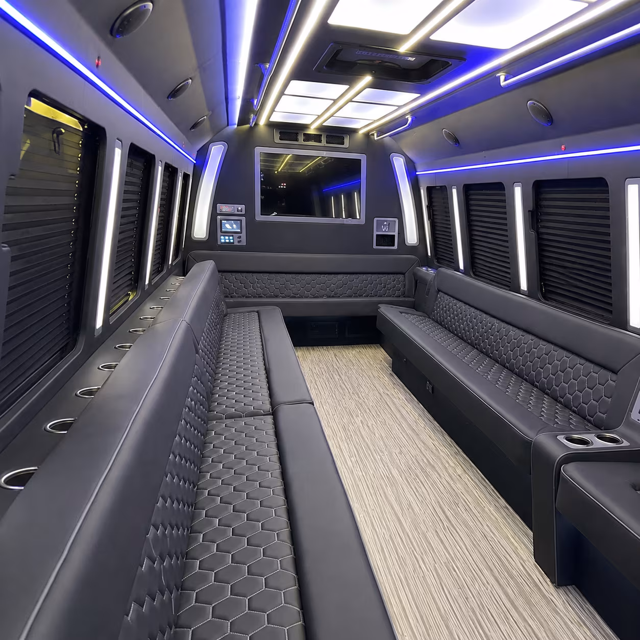 gallatin 40 passenger party bus inside