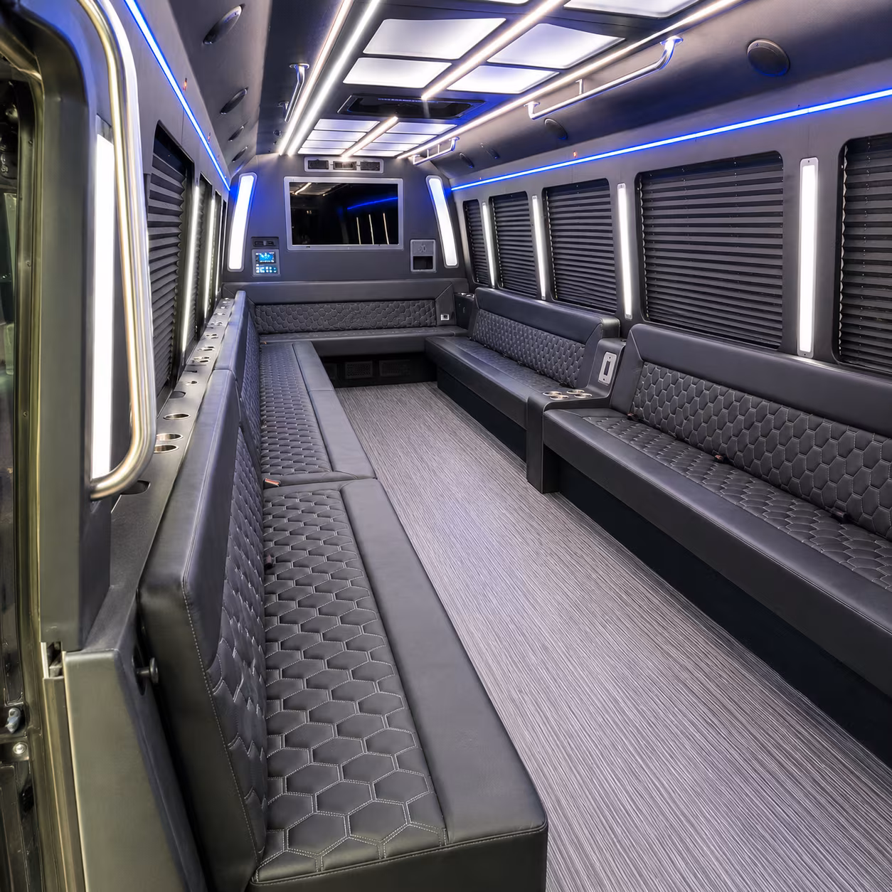 gallatin 40 passenger party bus interior