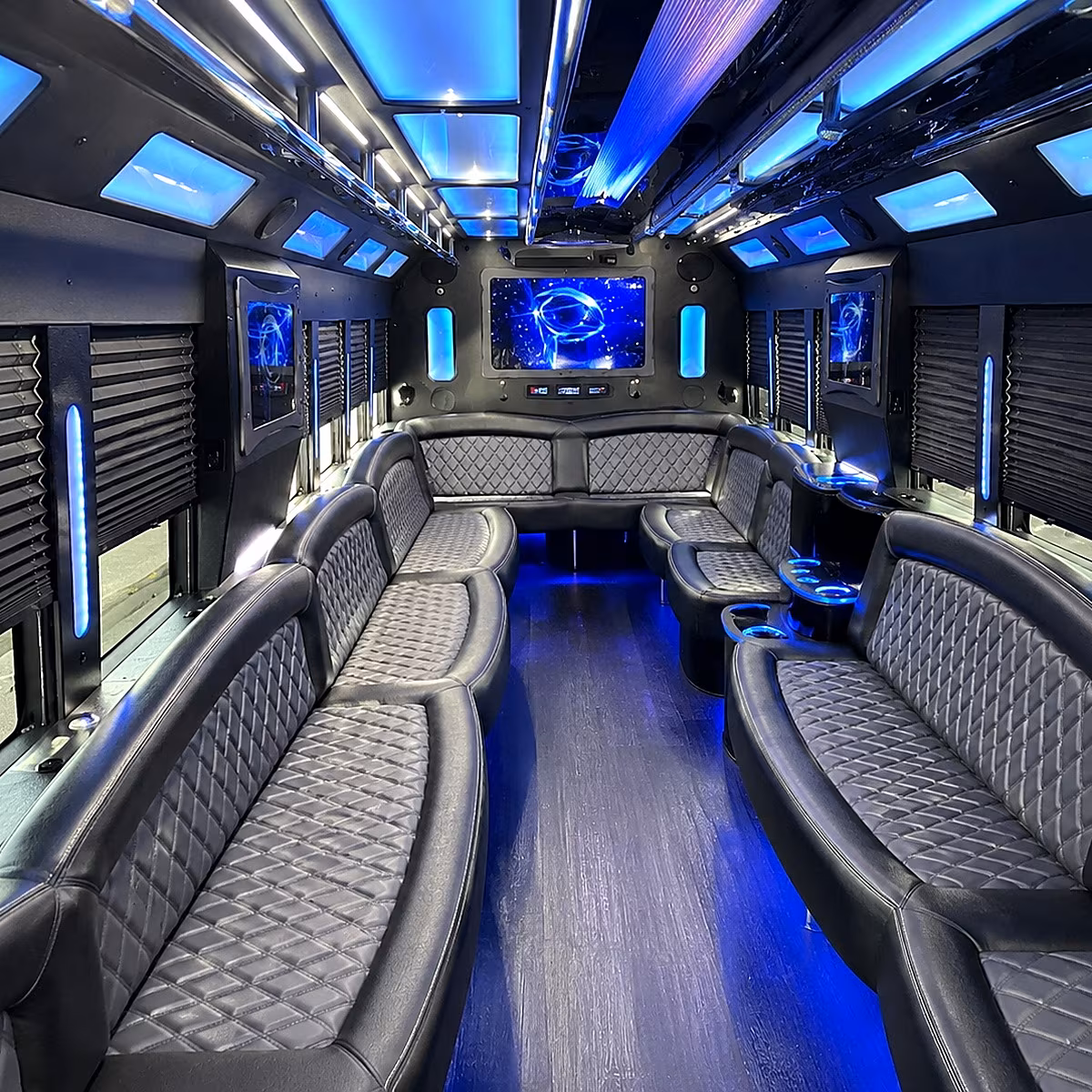 gallatin 50 passenger party bus interior