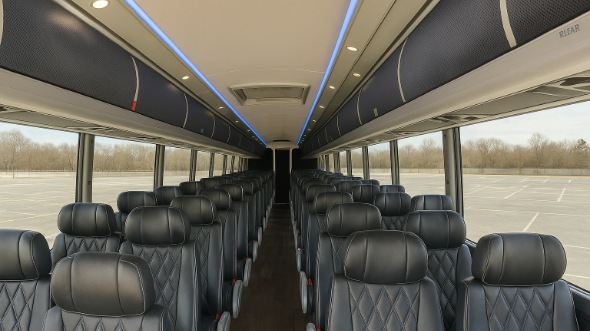 gallatin 56 passenger charter bus inside