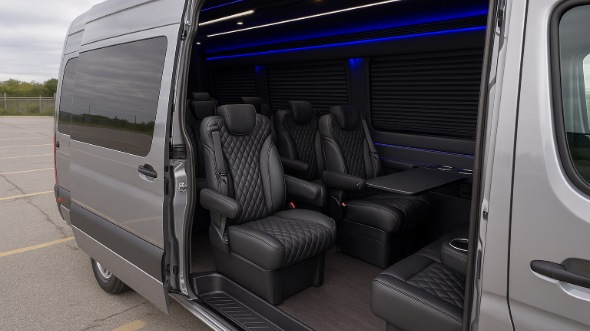 gallatin sprinter van with driver inside