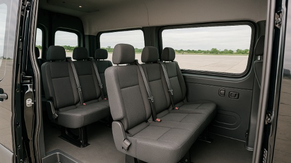 Interior of Charter Bus Company Gallatin's Sprinter Van Rental With Driver in Gallatin
